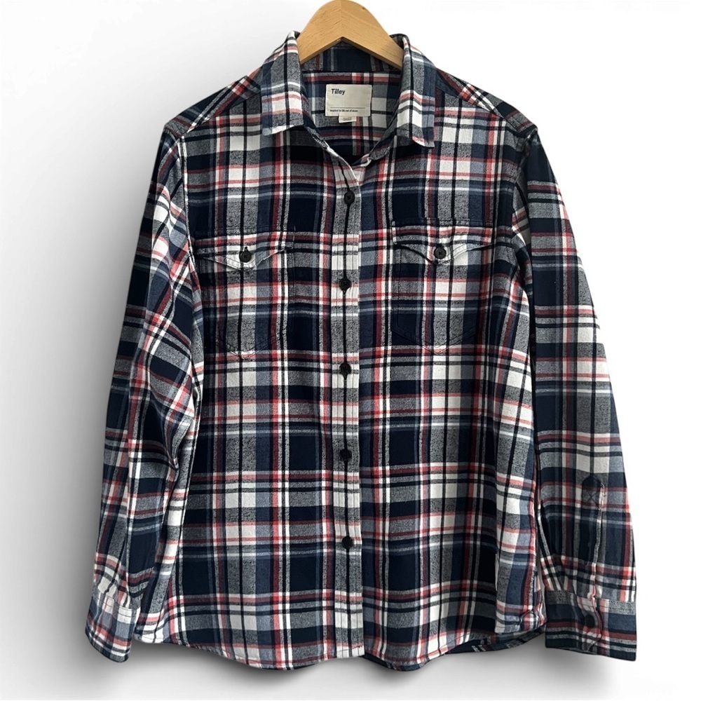 Tilley Men’s Flannel Plaid Button-Up Shirt XL